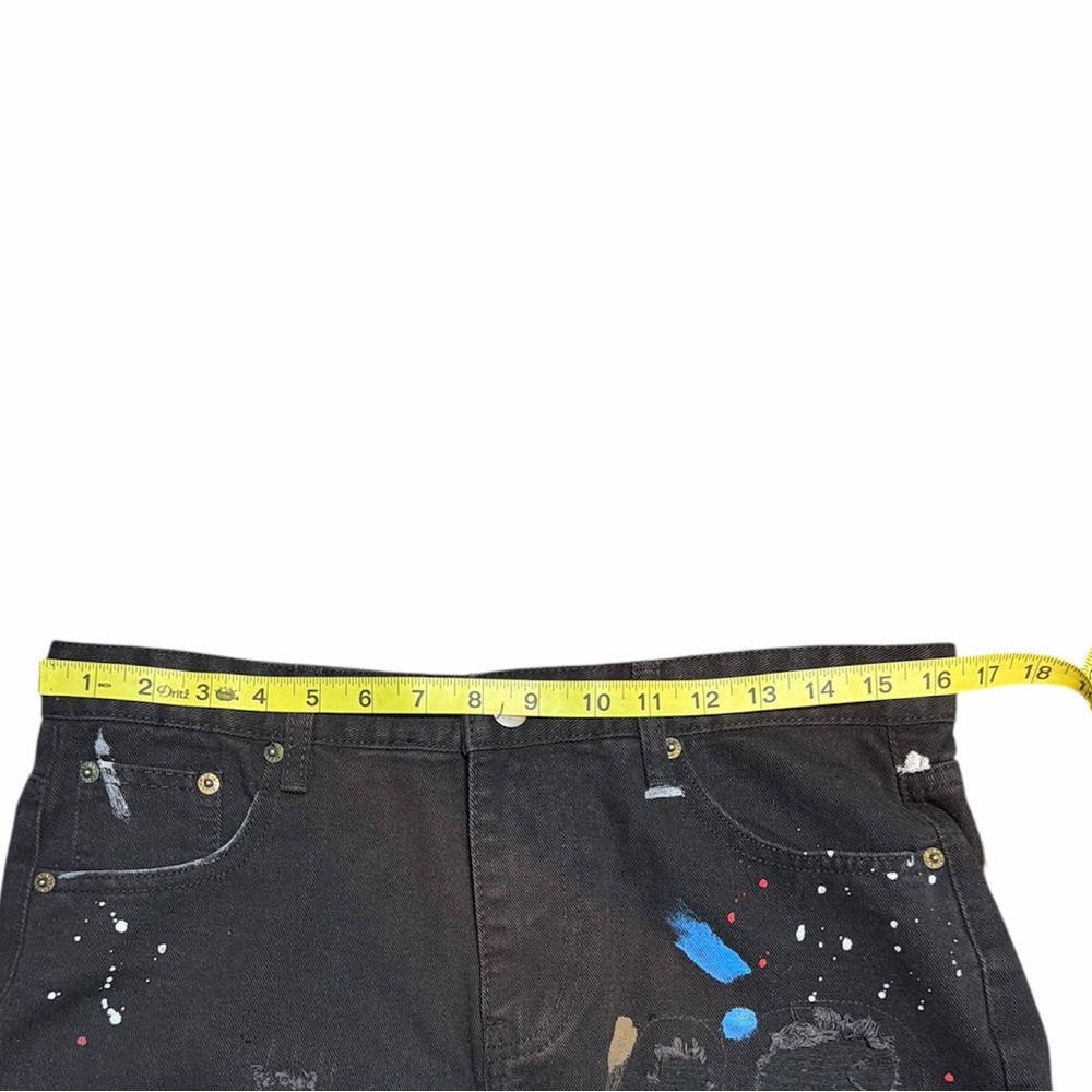 Gallery Dept Painted Distressed‎ Ripped Flare Black Jeans - Picture 4 of 5